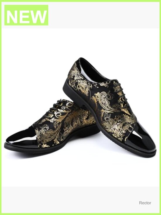 Men\'s Patent Velvet Lace-Up Oxford Dress Shoes for Wedding Tuxedo Suit main image 5